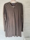 Nwt Vince 1/4 Button Oversized Brown Relax Tunic Size M