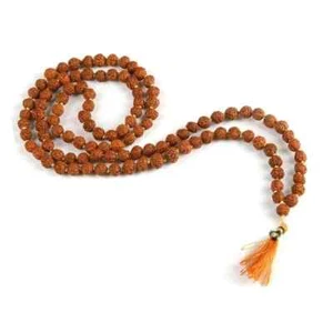 Rudraksha Mala 6mm Bead- 108+1 Beads Japa Mala Natural Religious Rosary Rudraksh - Foto 1 di 4
