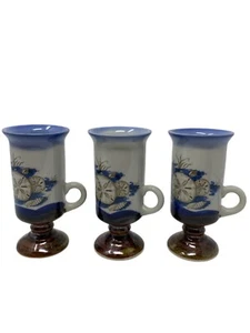 Otagiri 3er Set Steinzeug Fuß Irish Coffee Maritim Sand Dollar Muscheln Tassen - Bild 1 von 5