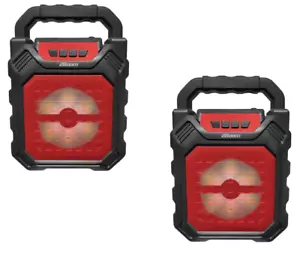 2 Pack, 2Boom Portable Bluetooth Speaker, Red, For Individual or Stereo Use! - Picture 1 of 4