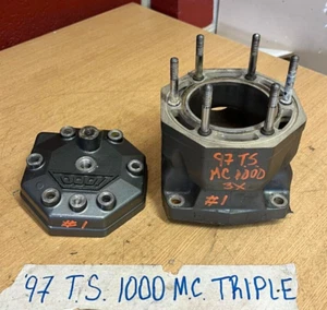 97 TIGERSHARK MONTE CARLO 1000 TRIPLE ENGINE CYLINDER BLOCK JUG & HEAD #1 - Bild 1 von 9