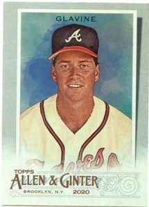 2020 TOPPS ALLEN & GINTER HOT BOX SILVER FOIL  BRAVES TOM GLAVINE #1