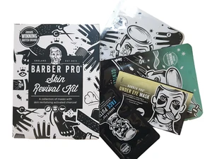 Barber Pro Skin Revival Kit -Activated Charcoal and Collagen face masks father's - Picture 1 of 12