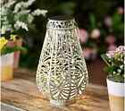 GARDEN REFLECTIONS 12 INCH METAL LANTERN WITH LIGHT IVORY