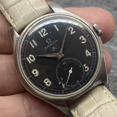 RELOJ MILITAR GRANDE OMEGA CAL 266 REF 2505-31 CUERDA MANUAL S ACERO aprox. 1950 Foto 1 de 4