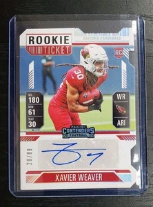 2024 Panini Contenders Xavier Weaver Rookie Ticket Stub Auto #20/89 Arizona - Bild 1 von 1
