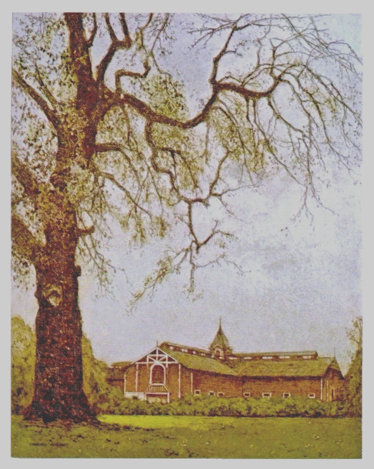 VIEW of the RED BARN (Stanford Univ)  Eidenberger, Josef  Color Etching 31/450 - Image 1 of 4
