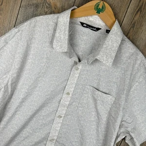 Travis Mathew Mens XL White Short Sleeve Button Down Golf Shirt Patterned - Picture 1 of 8