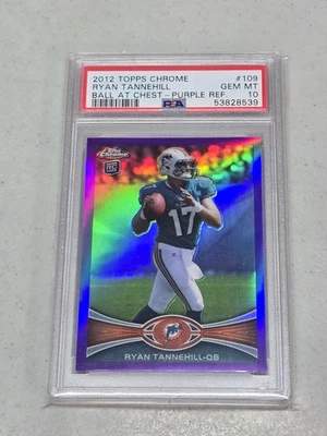 2012 Topps Chrome #109 Ryan Tannehill Purple Ref. PSA 10 - Image 1 of 2