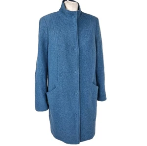 Boden Women's Blue Wool Blend Coat UK 12 Smart Winter Jacket Lined Pockets - Picture 1 of 6