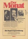 Die Regierungserklärung - Der Monat 277 Heft 2/1980 Hrsg. Von Melvin J. Lasky /