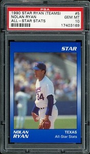 1990 Star (Teams) Baseball #5 Nolan Ryan All-star Stats PSA 10