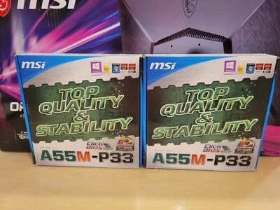 MSI A55M-P33, Socket FM1, AMD Motherboard! NEW IN RETAIL BOX! FREE SHIPPING! - Image 1 of 3