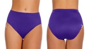  NEW Miraclesuit Basic Eggplant Solid High Waist Bikini Bottom Pant 18 St#362401