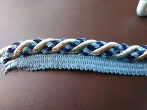 18yds X 3/8"wide PIPING CONSO 021450-CRO5 Lt & Deep Blues Lt green, Beige #11 - Picture 1 of 1