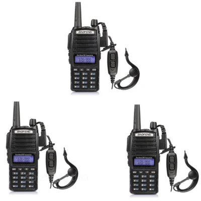 3Pcs Baofeng UV-82 5W Dual Band VHF/UHF Dual PTT FM Two-Way Radios Walkie Talkie - Image 1 of 4