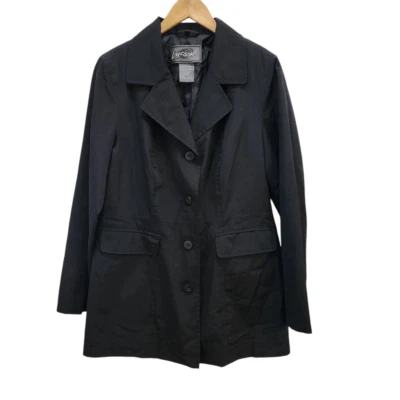 Vintage Cyclone rain jacket black button front size Large - Image 1 of 4