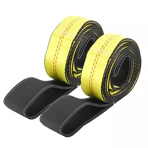 NovelBee 2 piezas de correa de eslinga de elevación de 2" x 10', correas de remolque con bucles protectores - Imagen 1 de 9