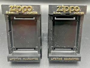 2 Vintage Zippo Lighter Black Hard Cases - POS Cases ONLY - 1986 thru 1998 - Picture 1 of 7