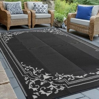 Outdoor Rug, 4x6ft Waterproof Reversible Mat Indoor Outdoor Rugs Carpet, Smal... - Image 1 of 4