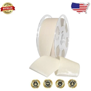 Timeless Cream Velvet Ribbon by Nylvalour, 2" x 11 Yards, Swiss Craftsmanship - Picture 1 of 2