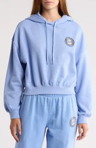 NWT M Women's Billabong Light Blue Lazy Daze Crop Hoodie And Joggers Set - Picture 1 of 20