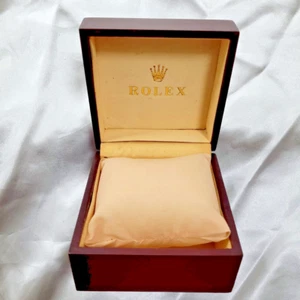 Wooden Watch Box Brown Mini Box Pocket Box Display Case Tempolary Rolex Style - Picture 1 of 14
