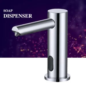 Deck Mounted Bathroom Sink Chrome Automatic Sensor Soap Dispenser Faucet style - Picture 1 of 3