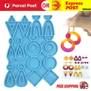 Silicone Crystal Ear Stud Epoxy Resin Mold Eardrop Earring Casting Pendant Mould - Picture 1 of 9