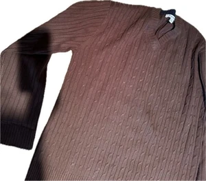 Oleg Cassini Rami Acrylic Pullover Sweater Men Sz XXL Brown Crew Nek Long Sleeve - Picture 1 of 6