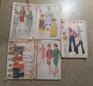 Simplicity 1960s Size 8 - 12 JR/Misses, Pre-owned, Lot E of 20, Mixed Condition - Picture 1 of 8