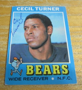 Tarjeta coleccionable Cecil Turner autografiada firmada 1971 Topps #234 NFL Football Bears - Imagen 1 de 3
