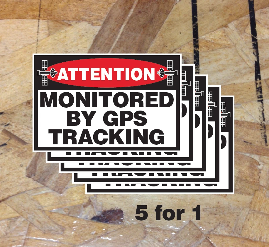 SIX9 DESIGNS ATTENTION GPS TRACKING Device Security Sticker Decal Construction Equipment x5