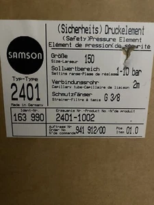 SAMSON:- 2401-1002: SICHERHEITSDRUCKELEMENT: GRÖSSE 150, 1-10 BAR, FILTER G3/8 - Bild 1 von 7
