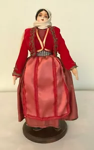 Vintage Hungarian Cloth Doll in Traditional Folk Dress with Stand 12" - Picture 1 of 9