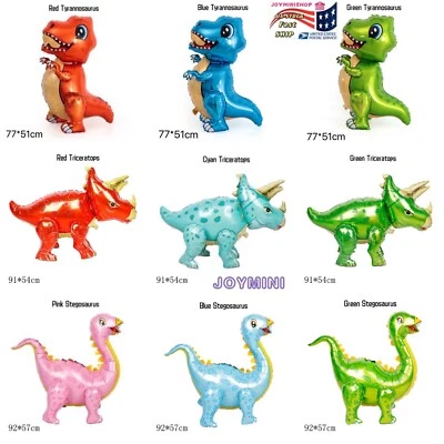 3D Dinosaur Balloons Aluminum Foil Birthday Party Rex Triceratops Stegosaurus