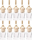 10 Pcs 8Ml Hanging Car Air Freshener,Empty Clear Glass Cylindrical Essential Oil