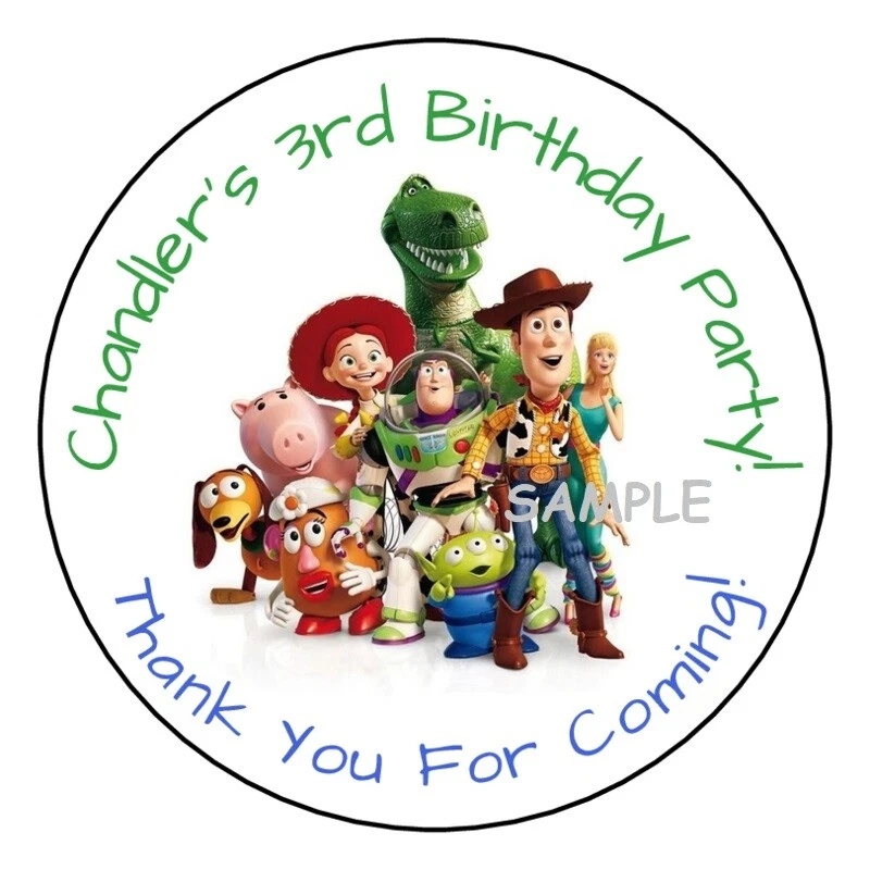 12 Personalized Kids Birthday Party Stickers Favors Labels tags 2.5" Custom - Image 1 of 1