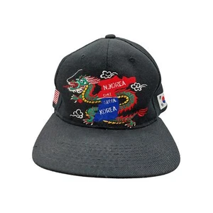 Korea Hat Dragon Cap Black Embroidered Snap back - Picture 1 of 7