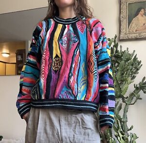 vintage 90s coogi colorful sweater XL