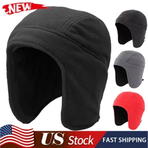 Military Tactical Skull Cap With Ear Loop Winter Warm Fleece Ski Beanie Hats - Picture 1 of 25