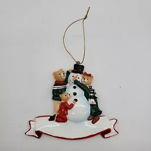 Family Christmas Ornaments - DIY Writing Names, Customize Resin Bear Snowman - Picture 1 of 6