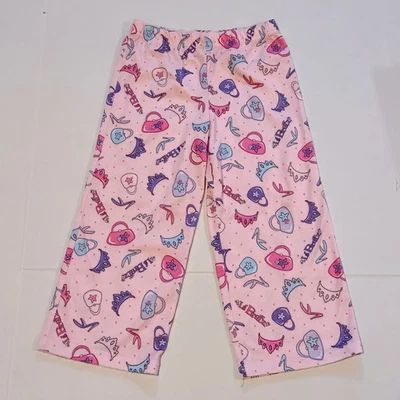 Vintage Lil Bratz Fleece Pajama Pants-Size 4/5-2004-Elastic Waist-Crowns-Heels - Image 1 of 4