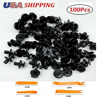 100 piezas clips de parachoques 7 mm sujetador guardabarros empuje plástico remache para Toyota Pontiac Foto 1 de 4