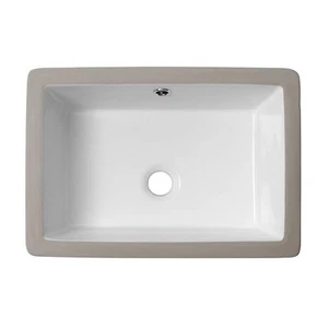 Undermount Bathroom Sink - 17x12 Inch Rectangle Pure White Porcelain Ceramic ... - Picture 1 of 8