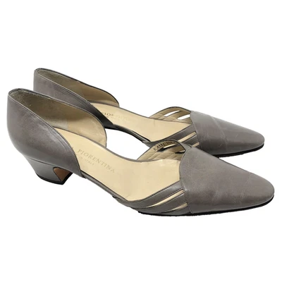 Zapatos de salón Silvia Fiorentina para mujer 8 de cuero gris sin cordones punta cuadrada clásicos vintage Foto 1 de 4