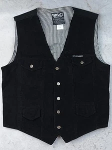 Versace Jeans Couture Black Cotton Vest Made in Italy Size 31 - Picture 1 of 7