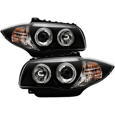 For BMW 128i 08-11 Headlights Signature Series Driver & Passenger Side Black LED Foto 1 de 4