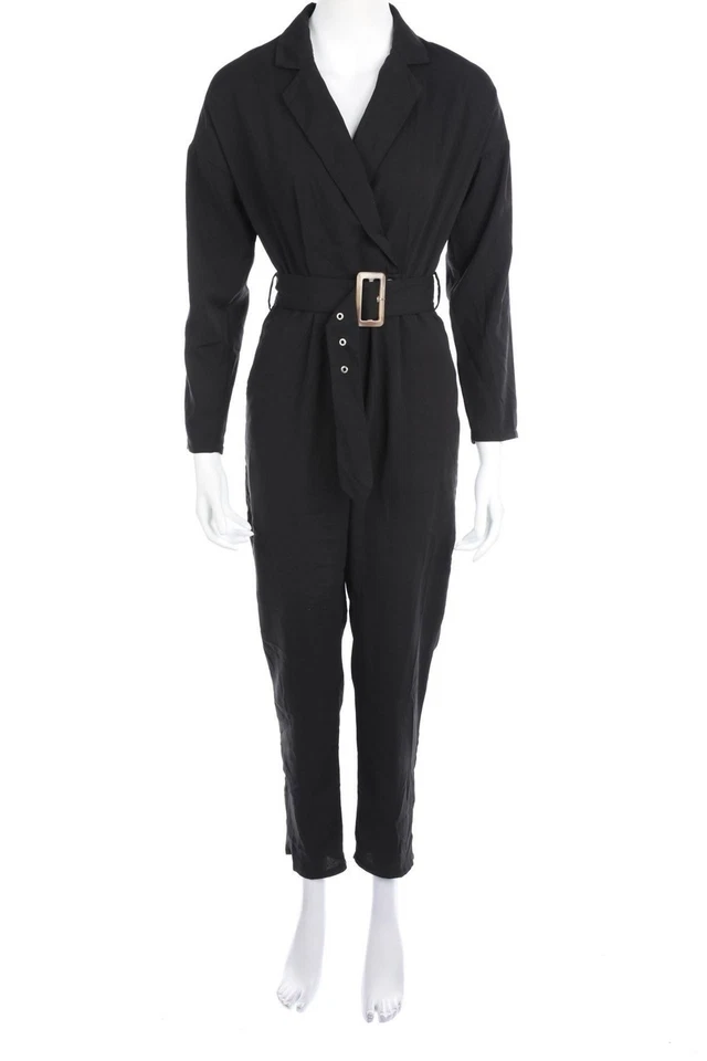 Boohoo Jumpsuit mit Gürtel D 34 schwarz - Bild 1 von 3