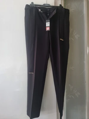 Ladies M & Co Smart Black Straight Leg Trousers Size 14 - Image 1 of 4
